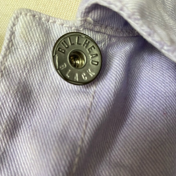 Bullhead Black distressed ombre denim jkt XL lilac green white chrome grommets - Picture 7 of 10